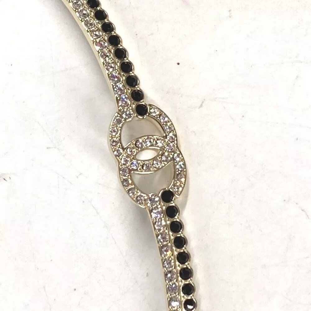 CHANEL A22 CC CC Mark Rhinestone Choker Accessories chain Necklace - Picture 7 of 12